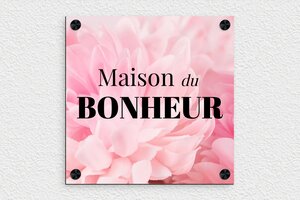 Plaque maison du bonheur - plaque-maison-bonheur-009-1 - 200 x 200 mm - custom - screws-caps - plaque-maison-bonheur-009-1