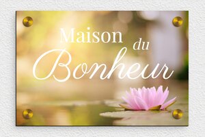 Plaque maison du bonheur - plaque-maison-bonheur-010-1 - 210 x 140 mm - custom - screws-caps - plaque-maison-bonheur-010-1