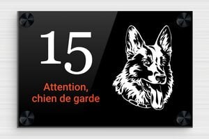 Attention au chien - plaque-maison-chien-001-1 - 150 x 100 mm - custom - screws-caps - plaque-maison-chien-001-1
