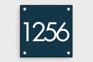 Plaque numéro maison - plaque-maison-moderne-003-1 - 100 x 100 mm - custom - screws - plaque-maison-moderne-003-1
