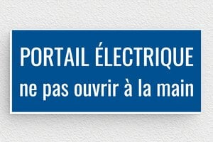 Plaque Portail - plaque-maison-portail-automatique-006-3 - 80 x 35 mm - bleu-blanc - glue - plaque-maison-portail-automatique-006-3