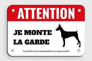 Attention au chien - Plaque attention chien de garde - 150 x 100 mm - PVC - custom - screws - plaque-maison-portail-chien-001-3