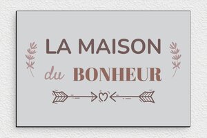 Plaque maison du bonheur - plaque-numero-maison-deco-025-4 - 210 x 140 mm - custom - none - plaque-numero-maison-deco-025-4