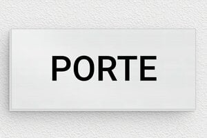 Plaque de porte aluminium - plaque-porte-alu - 80 x 35 mm - brosse - glue - plaque-porte-alu