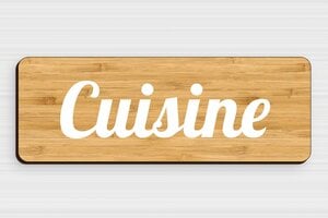 Plaque de porte pour votre cuisine - Plaque de porte de cuisine en bambou - 195 x 70 mm - Bois - bambou - glue - plaque-porte-cuisine-001-1