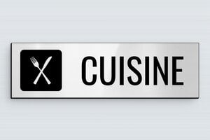 Plaque de porte pour votre cuisine - Panneau pour porte de cuisine en PVC - 170 x 50 mm - PVC - gris-brillant-noir - glue - plaque-porte-cuisine-002-1