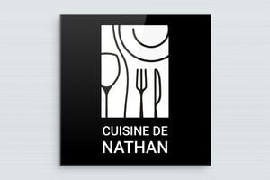 Plaque de porte pour votre cuisine - plaque-porte-cuisine-015-1 - 150 x 150 mm - custom - glue - plaque-porte-cuisine-015-1