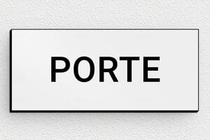 Plaque de porte PVC - plaque-porte-pvc - 80 x 35 mm - gris-noir - glue - plaque-porte-pvc