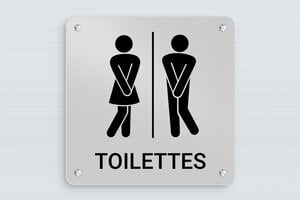 Plaque de porte WC - Toilettes et salle de bains - Plaque toilettes - Aluminium - 150 x 150 mm - 150 x 150 mm - Aluminium - anodise - screws - plaque-porte-wc-sdb-025-1