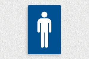 Panneau pour école - Plaque toilettes homme en PVC - 100 x 150 mm - PVC - bleu-blanc - none - plaque-toilette-005-3