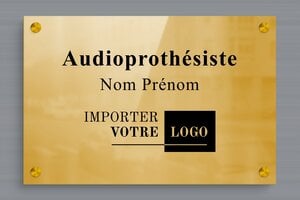 Plaque Audioprothésiste - plaquepro-job-audioprothesiste-006-4 - 300 x 200 mm - poli - screws-spacer - plaquepro-job-audioprothesiste-006-4