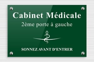 Plaque Professionnelle Plexiglass - plaquepro-job-cabinet-medical-005-411 - 300 x 200 mm - custom - screws-caps - plaquepro-job-cabinet-medical-005-411