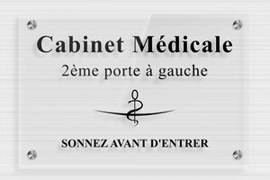 Plaque Professionnelle Plexiglass Transparent - plaquepro-job-cabinet-medical-005-4114 - 300 x 200 mm - transparent - screws-spacer - plaquepro-job-cabinet-medical-005-4114