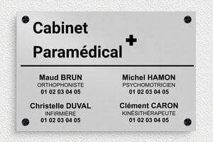 Plaque Professionnelle pour Cabinet - plaquepro-job-cabinet-paramedical-004-0 - 300 x 200 mm - anodise - screws-spacer - plaquepro-job-cabinet-paramedical-004-0