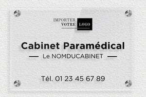 Créez votre plaque professionnelle personnalisée - plaquepro-job-cabinet-paramedical-005-0 - 300 x 200 mm - transparent - screws-spacer - plaquepro-job-cabinet-paramedical-005-0