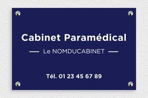 Plaque Cabinet - plaquepro-job-cabinet-paramedical-005-1 - 300 x 200 mm - bleu-marine-blanc - screws-caps - plaquepro-job-cabinet-paramedical-005-1