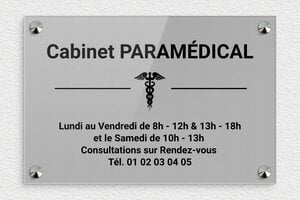 Plaque Cabinet - plaquepro-job-cabinet-paramedical-008-0 - 300 x 200 mm - gris-noir - screws-caps - plaquepro-job-cabinet-paramedical-008-0