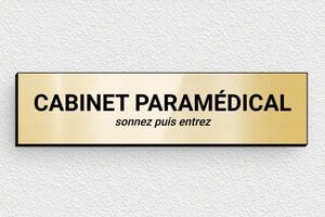 Plaque Cabinet - plaquepro-job-cabinet-paramedical-011-1 - 100 x 25 mm - or-brillant-noir - glue - plaquepro-job-cabinet-paramedical-011-1