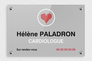 Plaque Cardiologue - plaquepro-job-cardiologue-004-0 - 300 x 200 mm - custom - screws-caps - plaquepro-job-cardiologue-004-0