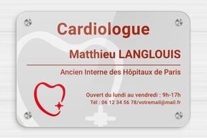 Plaque Cardiologue - plaquepro-job-cardiologue-quadri-001-3 - 300 x 200 mm - custom - screws-caps - plaquepro-job-cardiologue-quadri-001-3