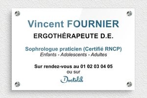 Plaque Professionnelle Ergothérapeute - plaquepro-job-ergotherapeute-002-1 - 300 x 200 mm - custom - screws-spacer - plaquepro-job-ergotherapeute-002-1