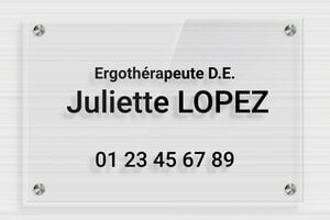 Créez votre plaque professionnelle personnalisée - plaquepro-job-ergotherapeute-004-0 - 300 x 200 mm - transparent - screws-spacer - plaquepro-job-ergotherapeute-004-0