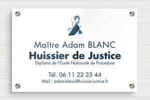 Plaque Huissier de Justice - plaquepro-job-huissier-002-1 - 300 x 200 mm - custom - screws-spacer - plaquepro-job-huissier-002-1