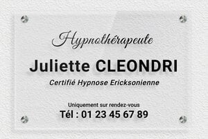 Plaque Hypnothérapeute - plaquepro-job-hypnotherapeute-001-1 - 300 x 200 mm - transparent - screws-spacer - plaquepro-job-hypnotherapeute-001-1