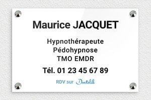 Plaque Thérapeute - plaquepro-job-hypnotherapeute-001-2 - 300 x 200 mm - custom - screws-caps - plaquepro-job-hypnotherapeute-001-2