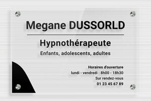 Plaque Hypnothérapeute - plaquepro-job-hypnotherapeute-001-4 - 300 x 200 mm - transparent - screws-spacer - plaquepro-job-hypnotherapeute-001-4