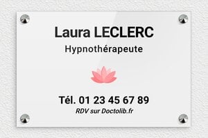 Plaque Hypnothérapeute - plaquepro-job-hypnotherapeute-quadri-001-3 - 300 x 200 mm - custom - screws-caps - plaquepro-job-hypnotherapeute-quadri-001-3