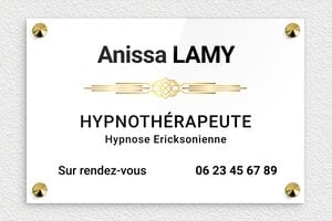 Plaque Professionnelle Hypnothérapeute - plaquepro-job-hypnotherapeute-quadri-002-3 - 300 x 200 mm - custom - screws-caps - plaquepro-job-hypnotherapeute-quadri-002-3