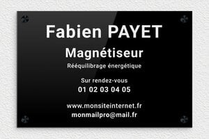 Plaque Magnétiseur - plaquepro-job-magnetiseur-002-1 - 300 x 200 mm - noir-blanc - screws-caps - plaquepro-job-magnetiseur-002-1