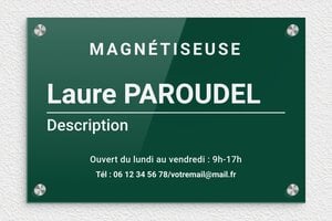 Plaque Magnétiseur - plaquepro-job-magnetiseur-004-4 - 300 x 200 mm - vert-blanc - screws-caps - plaquepro-job-magnetiseur-004-4