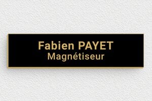 Plaque Magnétiseur - plaquepro-job-magnetiseur-005-1 - 100 x 25 mm - noir-or - glue - plaquepro-job-magnetiseur-005-1