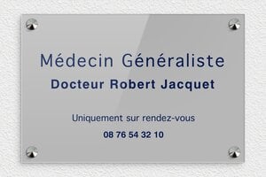 Plaque Docteur - plaquepro-job-medecin-001-4 - 300 x 200 mm - custom - screws-caps - plaquepro-job-medecin-001-4