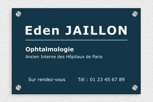 Plaque Ophtalmologue - plaquepro-job-ophtalmologie-quadri-001-3 - 300 x 200 mm - custom - screws-caps - plaquepro-job-ophtalmologie-quadri-001-3