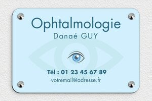 Plaque Ophtalmologue - plaquepro-job-ophtalmologie-quadri-002-3 - 300 x 200 mm - custom - screws-caps - plaquepro-job-ophtalmologie-quadri-002-3