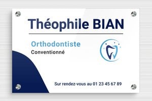 Plaque Professionnelle Logo  - plaquepro-job-orthodontiste-007-1 - 300 x 200 mm - custom - screws-spacer - plaquepro-job-orthodontiste-007-1