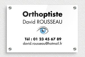 Plaque Orthoptiste - plaquepro-job-orthoptiste-quadri-001-3 - 300 x 200 mm - custom - screws-spacer - plaquepro-job-orthoptiste-quadri-001-3