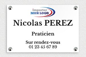 Plaque Praticien - plaquepro-job-praticien-quadri-001-3 - 300 x 200 mm - custom - screws-caps - plaquepro-job-praticien-quadri-001-3