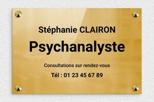Plaque Psychanalyste - plaquepro-job-psychanalyste-004-4 - 300 x 200 mm - poli - screws-caps - plaquepro-job-psychanalyste-004-4