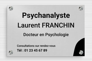 Plaque Docteur - plaquepro-job-psychanalyste-005-4 - 300 x 200 mm - anodise - screws-spacer - plaquepro-job-psychanalyste-005-4
