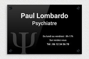 Plaque psychiatre - plaquepro-job-psychiatre-003-1 - 300 x 200 mm - custom - screws-caps - plaquepro-job-psychiatre-003-1