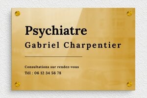 Plaque psychiatre - plaquepro-job-psychiatre-008-4 - 300 x 200 mm - poli - screws-spacer - plaquepro-job-psychiatre-008-4