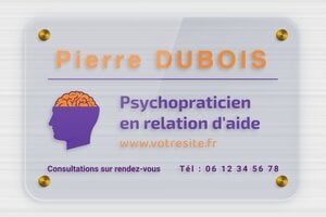 Plaque Psychopraticien - plaquepro-job-psychopraticien-quadri-002-3 - 300 x 200 mm - bleu - screws-caps - plaquepro-job-psychopraticien-quadri-002-3