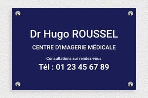 Plaque Professionnelle Radiologue - plaquepro-job-radiologue-004-0 - 300 x 200 mm - bleu-marine-blanc - screws-caps - plaquepro-job-radiologue-004-0