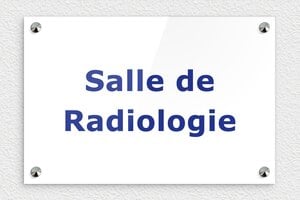 Plaque Professionnelle Radiologue - plaquepro-job-radiologue-004-4 - 300 x 200 mm - blanc-bleu - screws-caps - plaquepro-job-radiologue-004-4