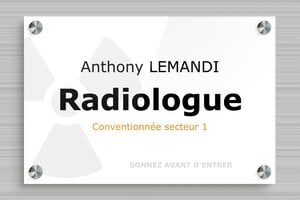 Plaque Professionnelle Radiologue - plaquepro-job-radiologue-007-1 - 300 x 200 mm - custom - screws-spacer - plaquepro-job-radiologue-007-1