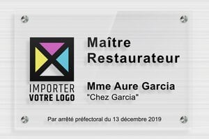 Créez votre plaque professionnelle personnalisée - plaquepro-job-restaurateur-quadri-002-3 - 300 x 200 mm - transparent - screws-spacer - plaquepro-job-restaurateur-quadri-002-3